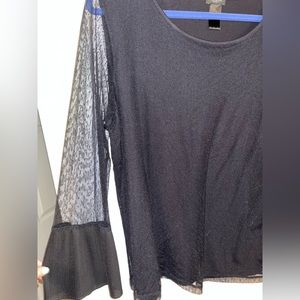 Ann Taylor Black shirt with mesh layering